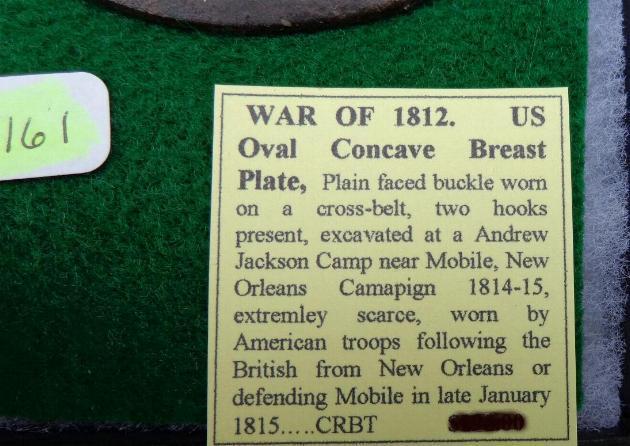 US Model 1808 Shoulder Belt Plate Recovered in one of Andrew Jackson's War of 1812 Campsites near Mobile, Alabama.
