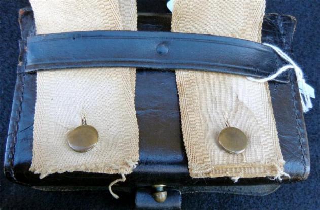 Fine 1850s to 1870s Militia Cartridge Box with White Cotton Sling