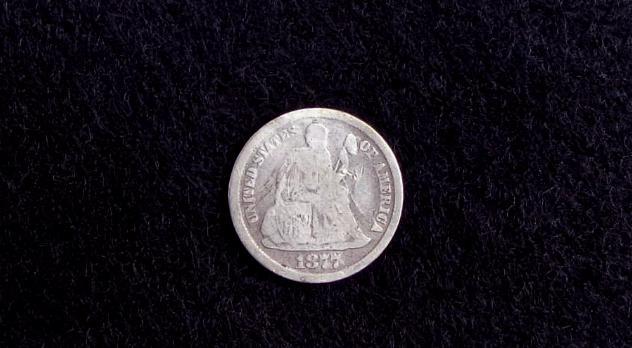 Nice Dug 1877 Carson City Mint Seated Liberty Dime 