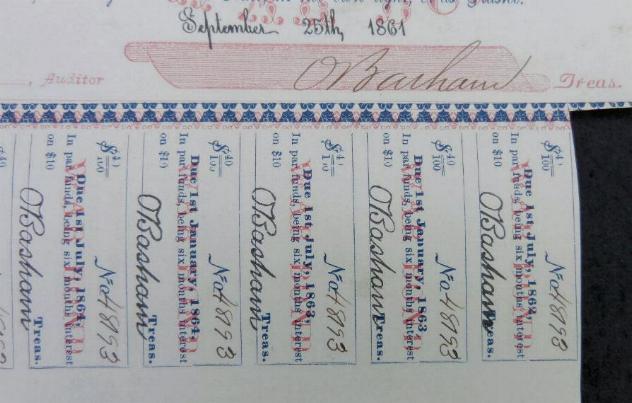 Fine 1861, Dated Arkansas War Bond - Issued to Solon Borland, Arkansas, Senator, Editor, and Confederate Colonel