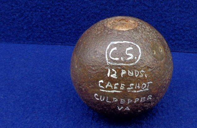 12 Pnd Confederate Sideloader Artillery Shell w/Nice Iron & Well Defined Plug - Recovered Culpeper, Virginia. 