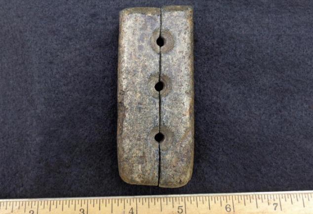 Fine Revolutionary War Period Soapstone Musket Ball Mold for Making Three Musket Balls at Once 