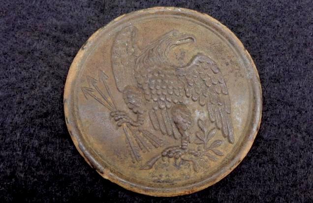 W.H. Smith Maker Marked US Eagle Breast Plate with Both Loops - Recovered Brandy Station, Virginia. 