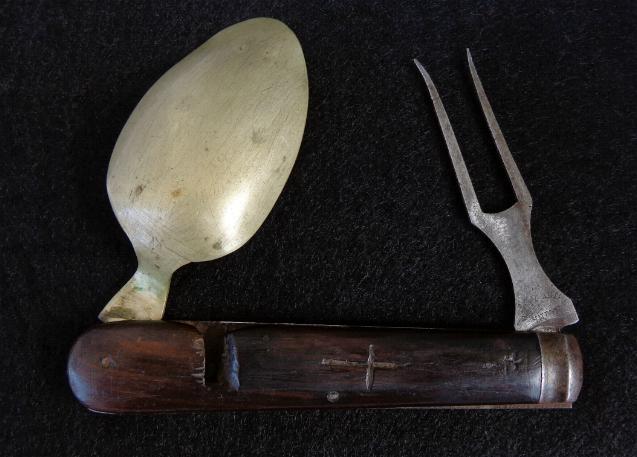 Fine Civil War Fork/Spoon Half of a "Union Army" brand Fork/Spoon/Knife Combo 