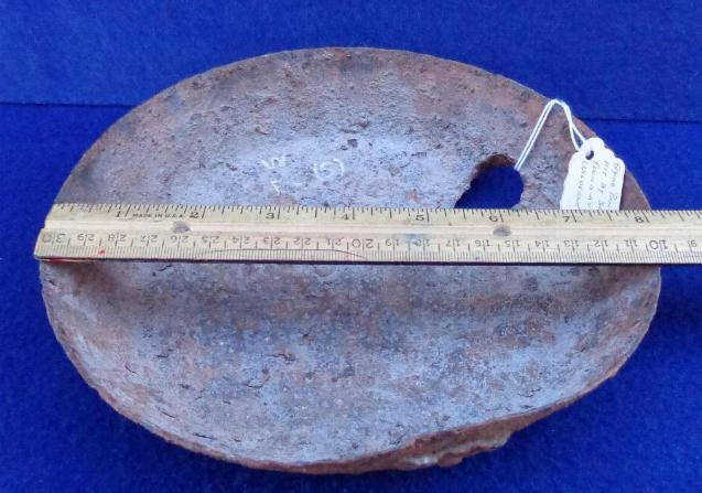 Neat Shrapnel or Bullet Damaged Frying Pan Recovered on the Wilderness, Virginia, Battlefield 