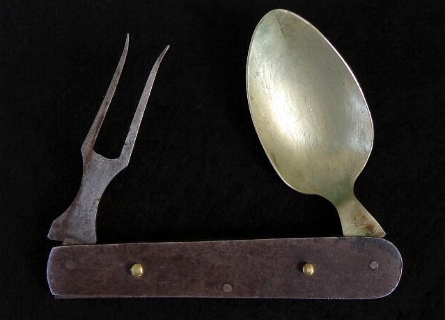 Fine Civil War Fork/Spoon Half of a "Union Army" brand Fork/Spoon/Knife Combo 