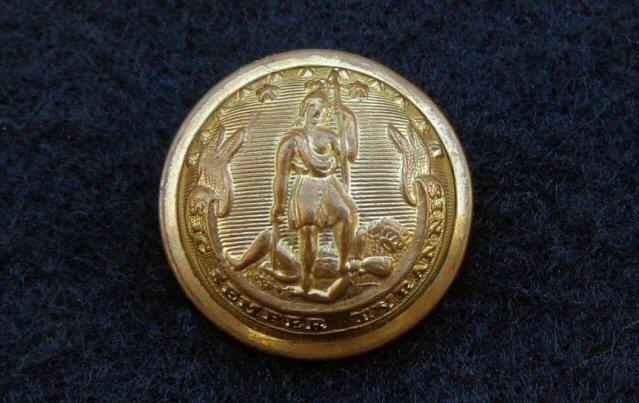 Very Fine Non Dug Civil War Period VA20 Virginia State Seal Staff Officer's Coat Button 