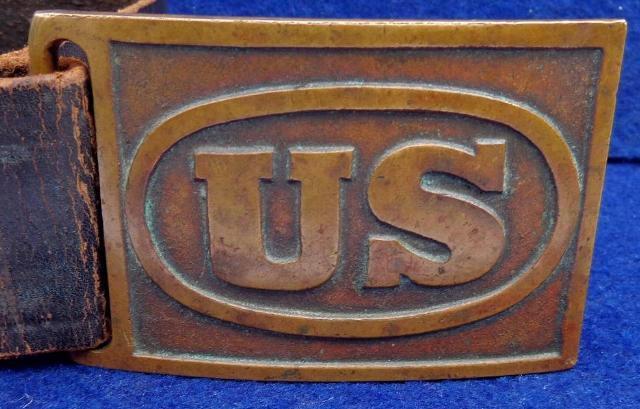 Beautiful Non-dug US M1872 "Hagner" Waist Belt Plate on Period Belt 