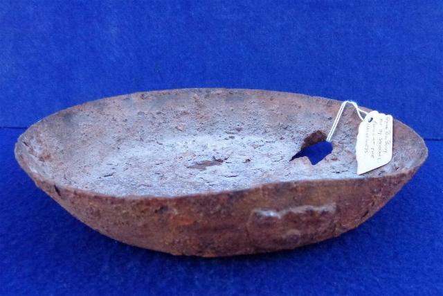 Neat Shrapnel or Bullet Damaged Frying Pan Recovered on the Wilderness, Virginia, Battlefield 