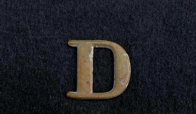 Fine Dug Civil War Company Hat Letter -D-  