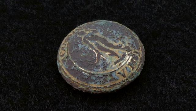 Very RARE SU407 High Dome Pattern Virginia Military Institute V.M.I. Cadet Coat Button 