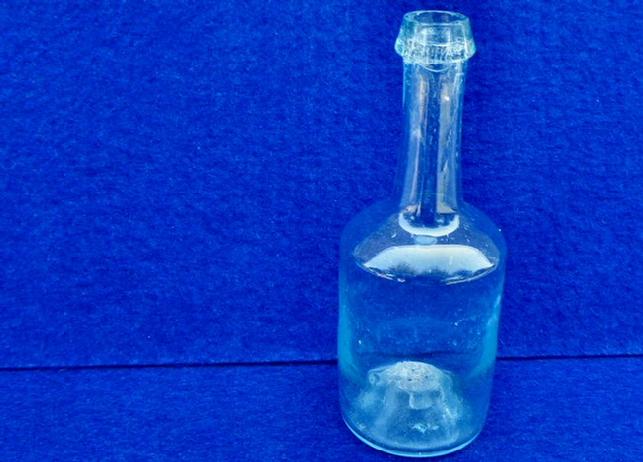 Beautiful & Unusual Little Pontilled Aqua "Sample" Bottle 