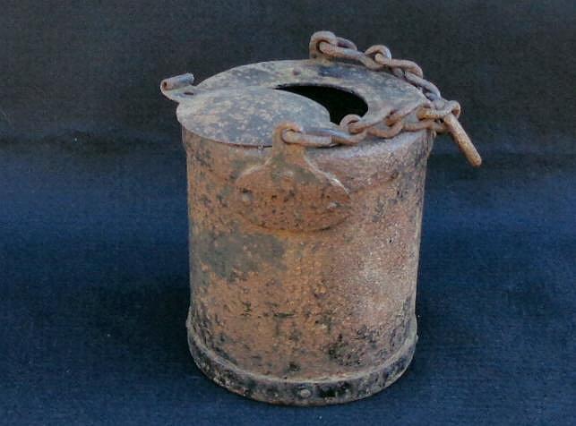 Nice "Relic Look" Civil War Artillery Grease or Tar Bucket 