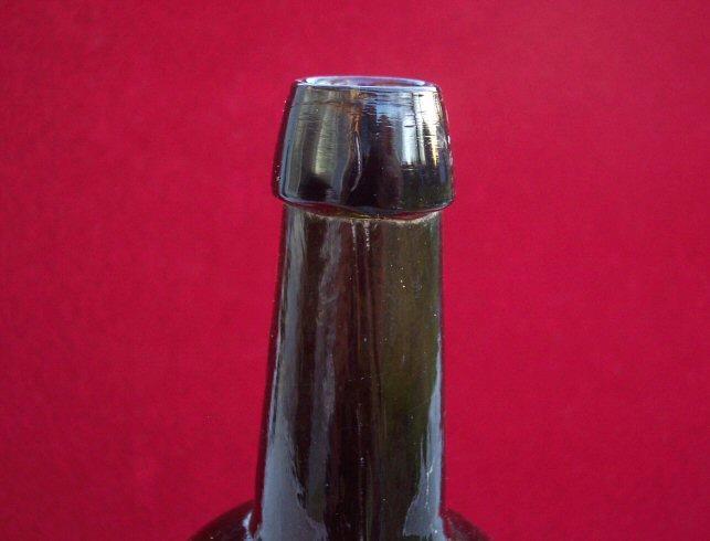 Beautiful Civil War Period "Black Glass" Whiskey Bottle