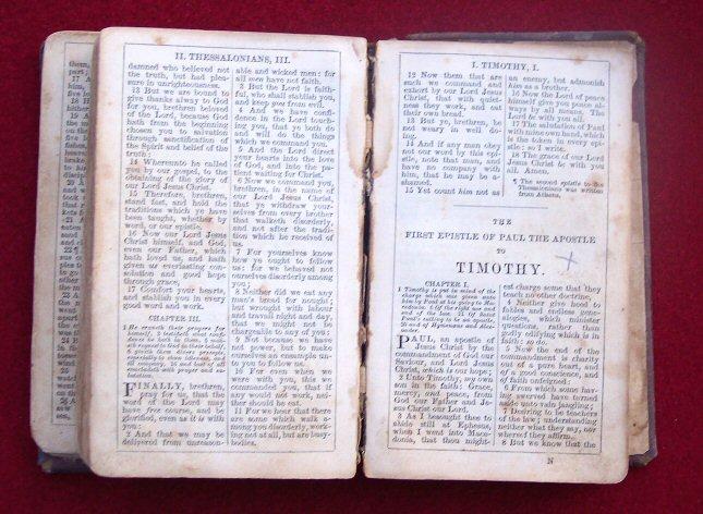 1862 Pocket Bible of Private J.O. Wm. Gilbert - Co. B, 7th Arkansas Infantry, C.S.A.  