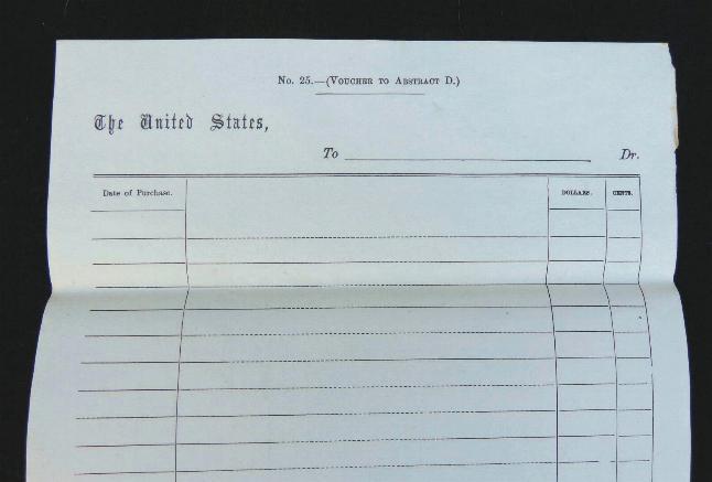 Fine Blank Civil War Period Federal Army Purchase Form No. 25 