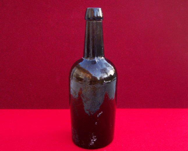 Beautiful Civil War Period "Black Glass" Whiskey Bottle