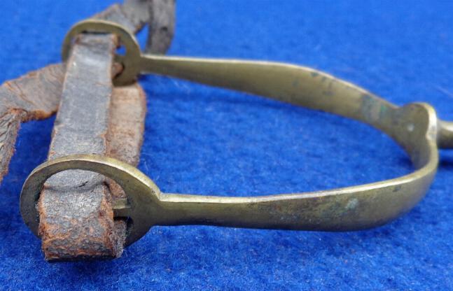 Fine Civil War Period Brass Civilian or "Commercial" Horse Spur w/Strap