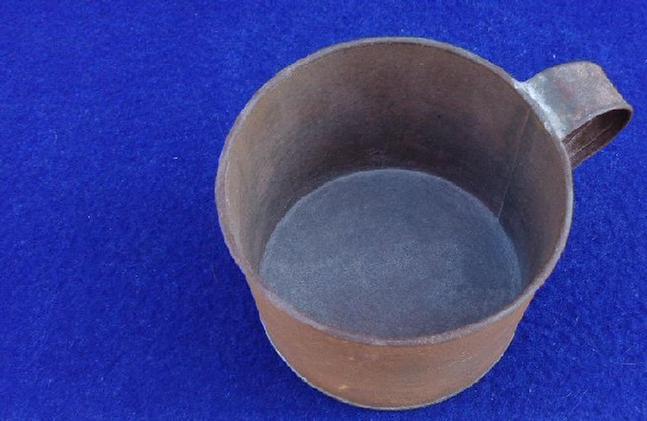 Fine Civil War Period Soldered Tin Cup - 4 Inches Diameter 