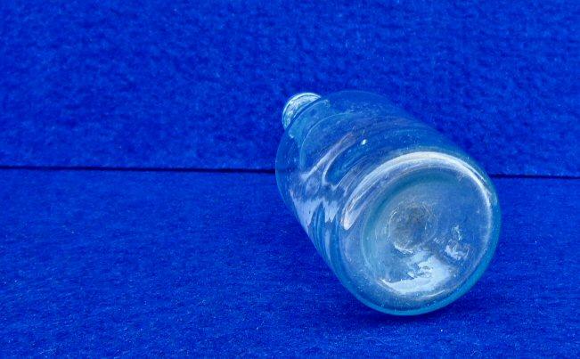 Beautiful & Unusual Little Pontilled Aqua "Sample" Bottle 