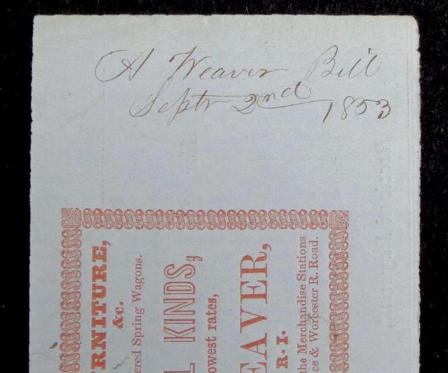 Colorful Providence Tool Co. Receipt w/Advertising Back - From a Future 1st Rhode Island Soldier