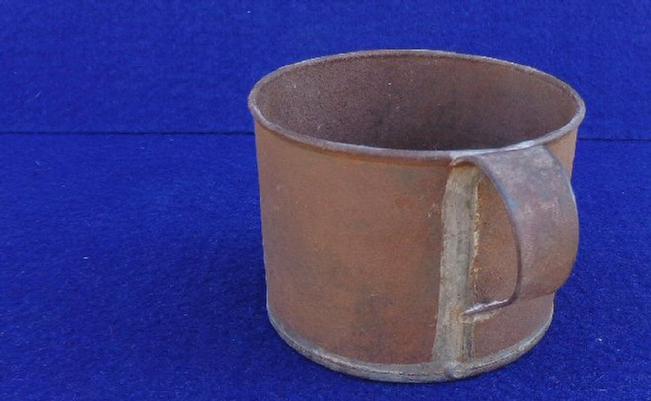 Fine Civil War Period Soldered Tin Cup - 4 Inches Diameter 