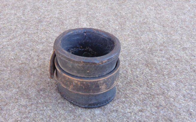 Nice Original Unmarked Early Civil War Leather Carbine Boot or Thimble