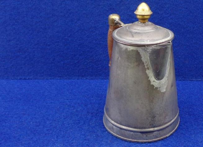 Beautiful Small Civil War Period Tin Tea Pot or Creamer 