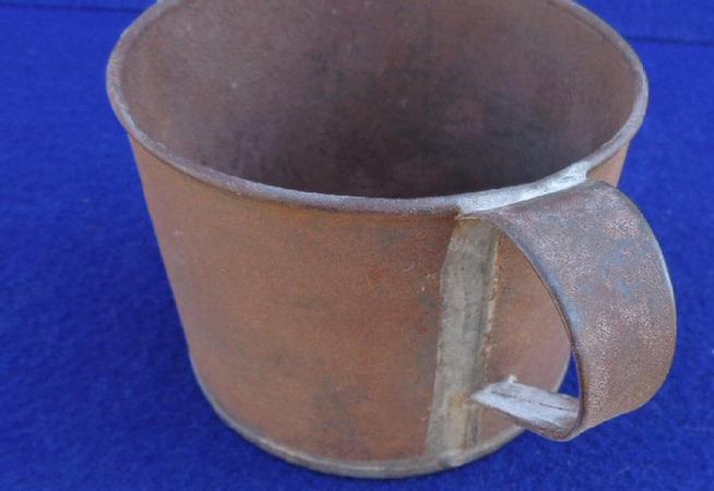 Fine Civil War Period Soldered Tin Cup - 4 Inches Diameter 