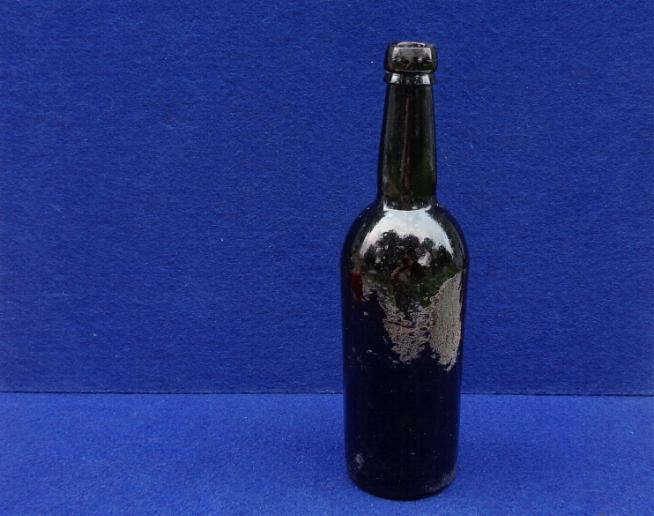 Fine Civil War Period "Black Glass" Whiskey Bottle