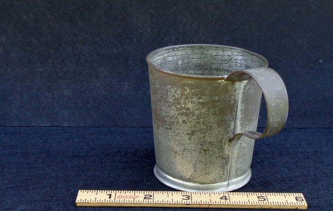 Excellent Civil War Period Tin Cup with Handle - Not Regulation But Period and Wonderfully Preserved 