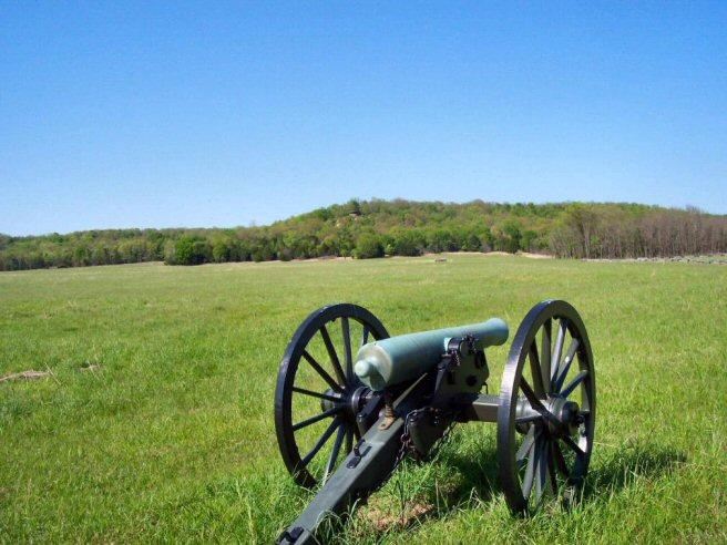 One piece of a Federal Battery, south of the Elkhorn Tavern. 