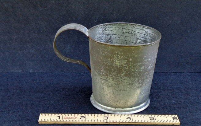 Excellent Civil War Period Tin Cup with Handle - Not Regulation But Period and Wonderfully Preserved 