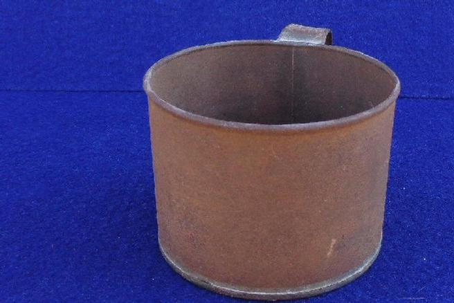 Fine Civil War Period Soldered Tin Cup - 4 Inches Diameter 