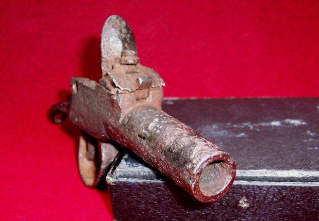 Excellent Dug Large Caliber Flintlock Boot Pistol 