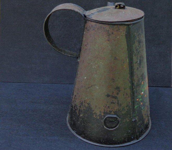 Nice Tin Coffee Pot w\Soldered Construction and Long Spout 