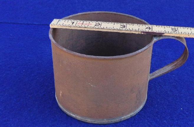 Fine Civil War Period Soldered Tin Cup - 4 Inches Diameter 