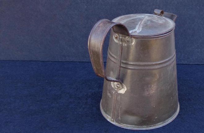 Fine Small or Personal Soldered Tin Civil War Period Coffee Pot