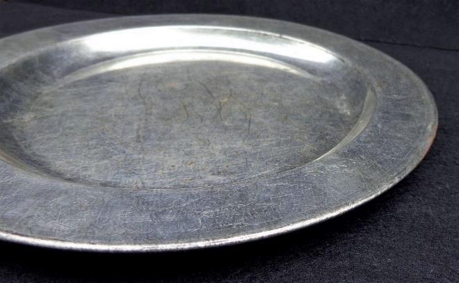 Nice 9 Inch Civil War Tin Plate with Two Tine Fork and Spoon