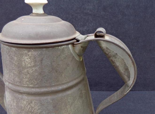 Fine All Soldered Civil War Period Tin Coffee Pot 