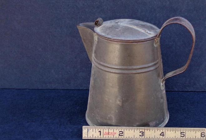 Fine Small or Personal Soldered Tin Civil War Period Coffee Pot