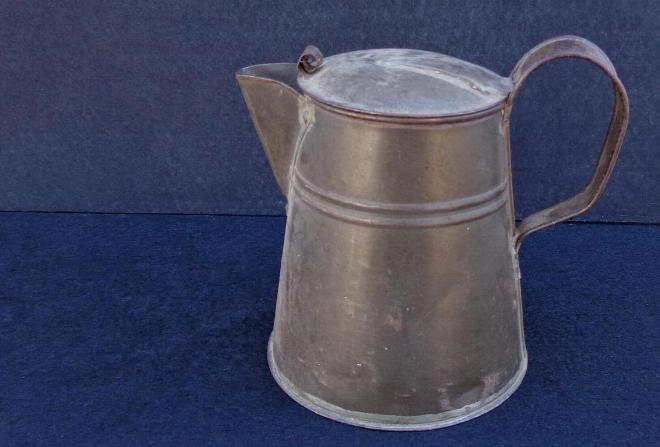 Fine Small or Personal Soldered Tin Civil War Period Coffee Pot