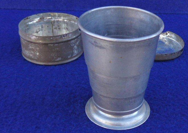 Original Civil War Period Telescoping Cup with Tin Container - Used by Officers & Soldiers 