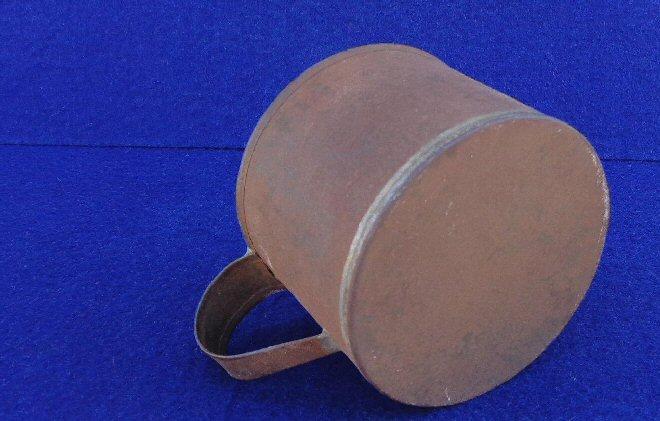 Fine Civil War Period Soldered Tin Cup - 4 Inches Diameter 