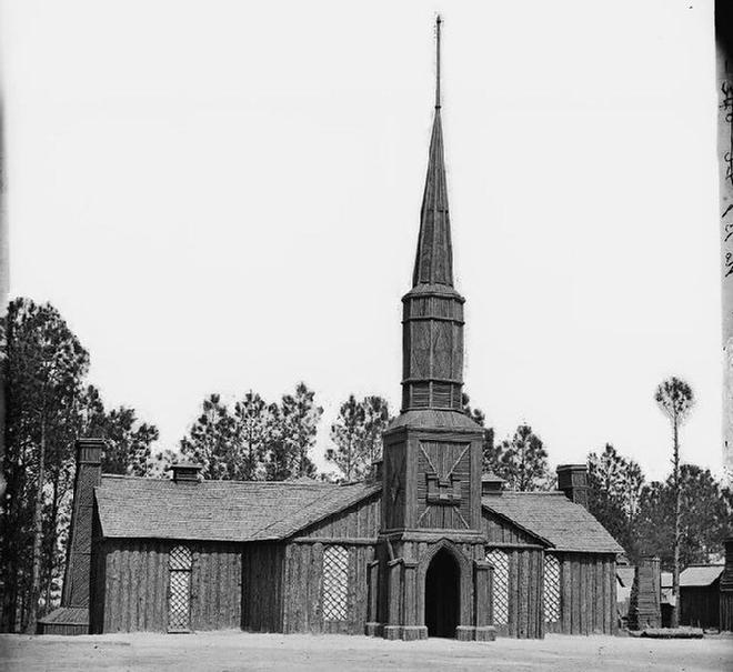 Church at Poplar Grove, Virginia, with Engineer Castle over Entrance, built by the 50th New York Engineers