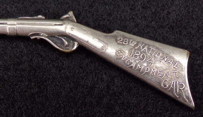 Nice Musket Shaped Silver Plated Spoon Souvenir From the 1894 National Encampment of the G.A.R. in Pittsburg, Pennsylvania.