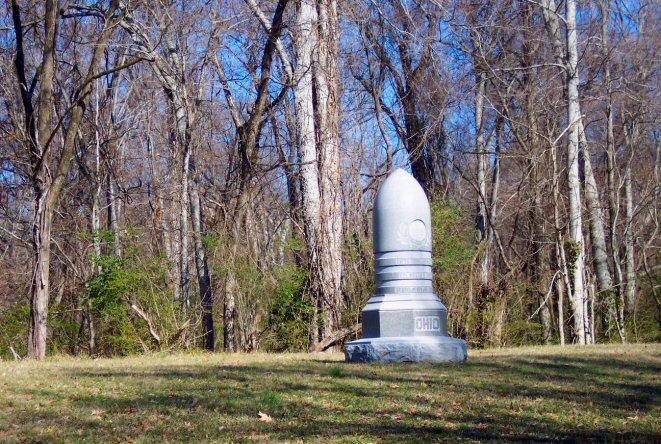 Minie Ball shaped Ohio Monument at Vicksburg National Park. Have also seen these bullet shape monuments at Shiloh and Gettysburg.