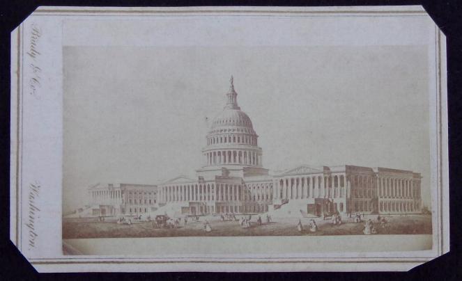 Fine Cdv Engraving of US Capitol by Brady 