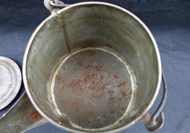 Huge Nearly 2 Gallon Capacity Civil War Tin Coffee Pot w/Lid & Wire Bail