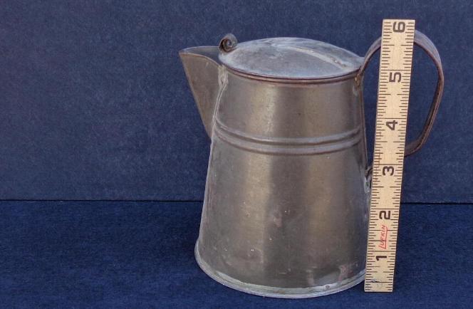 Fine Small or Personal Soldered Tin Civil War Period Coffee Pot